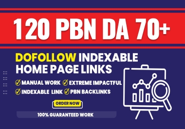 120 PBN DA 70+ Bullet Proof Extreme Impactful Dofollow Indexable Home page links.