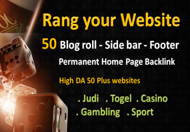 50 Home Page PBN Da 50 PLUS Judi,  togel,  Casino,  Gambling,  Poker,  Related Backlinks