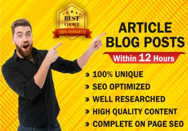 I will do best unique SEO article and content writing 1000 words
