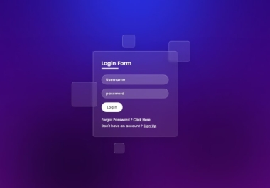 I will create responsive glassmorphism login and signup form