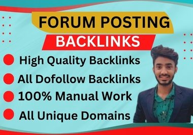 I will do 50 manual forum posting seo dofollow backlinks