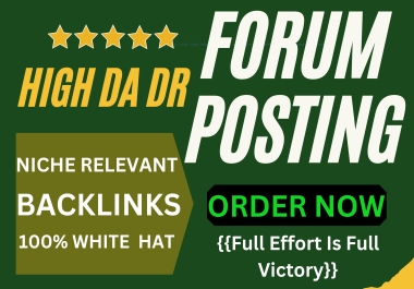65 Forum Posting Backlinks DA 50+ manually