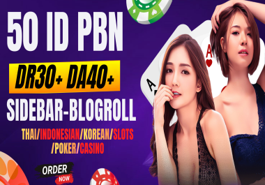 Powerful Casino & Poker SEO - 50 ID PBN Homepage Blogroll / Sidebar / Footer Links