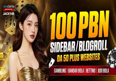 100 PowerFul Permanent Sidebar/ Blogroll / Footer PBN DA 50 Plus DoFollow Homepage Backlinks