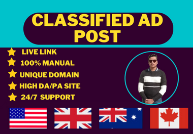 I will do 100 best ads posting backlinks in all country