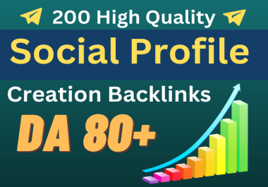 I will do 200 HQ social profile creation SEO backlinks for your website