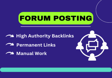 I will manually provide 70 forum posting backlinks to high da pa websites