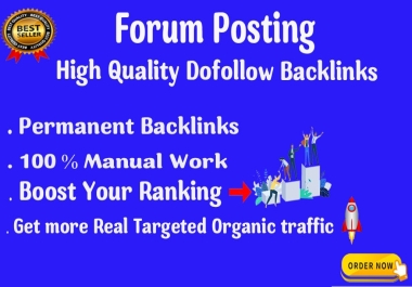 I Will Provide 55 High Authority Dofollow Forum Posting backlinks