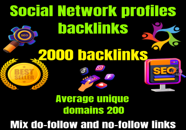 2000 Social Network profiles backlinks
