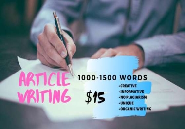I'll write 1500 WORDS SEO friendly contents for your website/blog. Good writer/writing