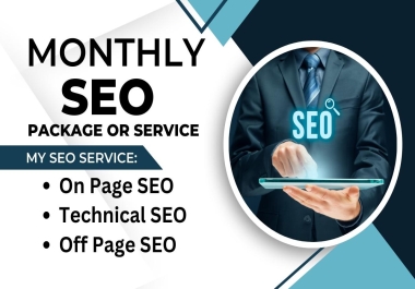 I will complete monthly SEO package or service for your website ranking