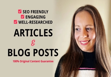 I will write SEO articles and blog posts on any topic