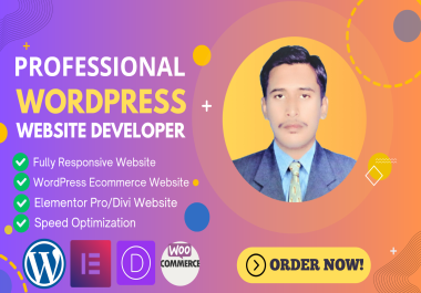 I will design a professional wordpress website with elementor pro and divi builder in 1 to 5