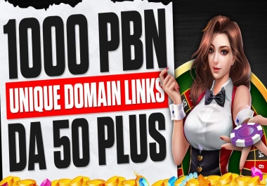 Rank your Website 1000 PBN DA 50 PLUS Unique Domain Homepage Links