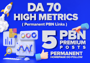 Build 5 PBN Posts DA 70 High Metrics Homepage Dofollow backlinks
