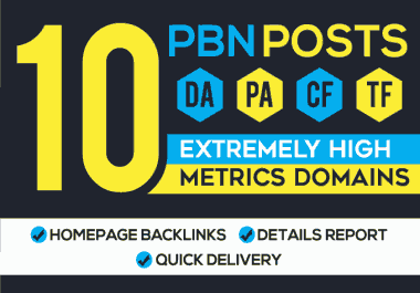 Build 10 pbn post backlinks on high metrics sites