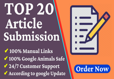 I will make 20 unique article submission contextual Permanent link