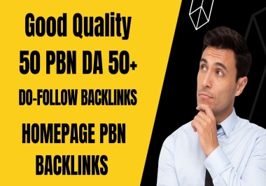 Unique 50 powerfull pbn backlinks dofollow High DA PA TF CF Quality links