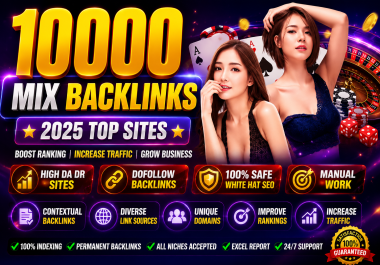Premium 10,000 Dofollow Backlinks with DA50+ Authority BUY 3 GET 2 FREE