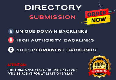 provide 100 Directory Submission Instant Approved site Backlinks