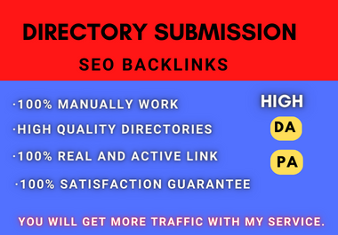 I will create 100 high DA/PA directory submission backlinks