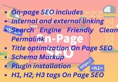 I will Provide On Page SEO service for your website