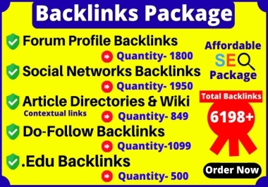 6198+ Edu,  Wiki,  Forum and Social Profiles Mix SEO Dofollow Backlinks