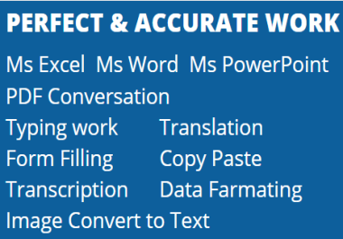 Perfect & Accurate data entry and translation work