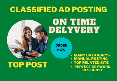 I will do top 100 ad on top ads posting site for google ranking