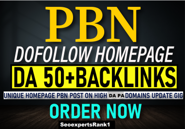 I Will Do 50 PBN Homepage Contextual Dofollow SEO Backlinks DA 50 Plus