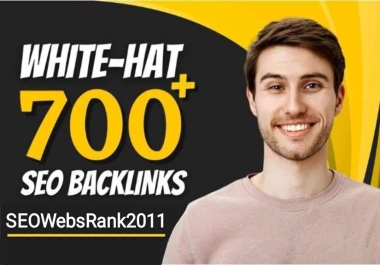 700 High Authority White Hat SEO Backlinks DA 90 to 50 dofollow Mix manual link building service