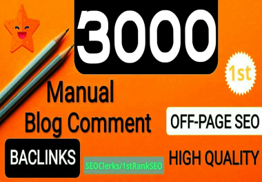 3000 Dofollow Blog Comments Backlinks Link Building High DA PA TF CF Index Domain