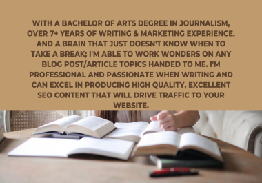 I will write seo articles and blog posts for you