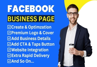 I will create and setup an attractive facebook business page with premium logo and cover