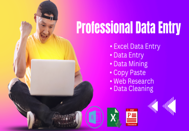 I will do perfect data entry,  web Research,  excel,  typing,  data mining,  copy paste work