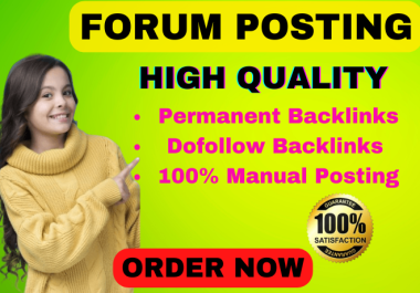 I will provide you 20 high quality dofollow forum posting backlinks