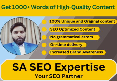 I will Write 1000+ Words of High-Quality Content for Your Website/Blog
