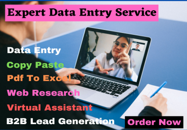 I will do fastest data entry,  virtual assistant,  web research,  copy paste and typing