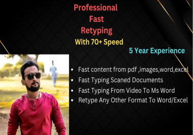 I Will Do Fast Professional Typing Job, Retype Scanned Documents.