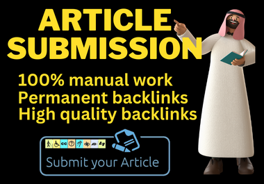 I will do 70 Article submission dofollow SEO backlinks & high DA site