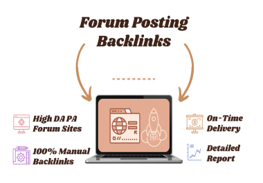 Get high DA PA forum posting backlinks for your website