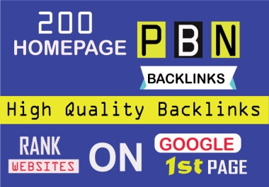 You will get 200 PBN homepage dofollow SEO high quality backlinks For your website Rankig