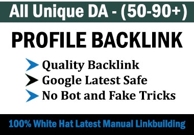 I Will Provide 100 High Authority Profile Backlinks For Your Website Ranking