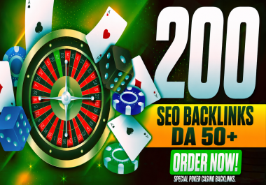 Rank With High Quality 200 SEO Backlinks DA 50 To 60 Casino Gambling Poker High Authority Website