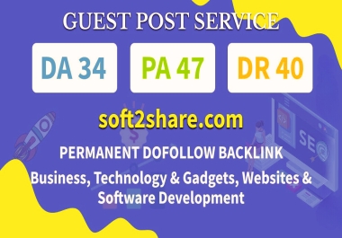 Write And Publish on soft2share. com,  DA 34 DoFollow Backlinks