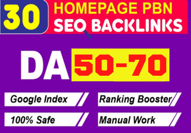 Powerful 30 PBN Homepage High Quality DA 50 to 70 Plus
