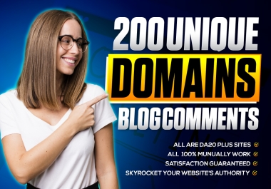 200 Unique Domains Blog Comments Backlinks With Low Spam