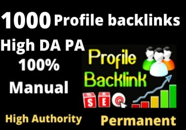 1000 profile,  web2,  edu,  wikl backlinks for your website