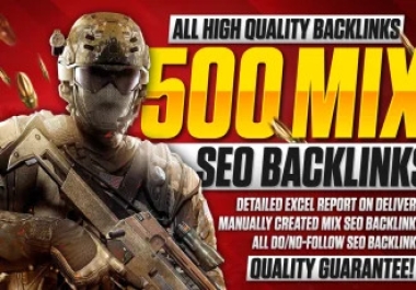 Get Powerful 500 High Quality Dofollow SEO Link Building Backlinks with High DA