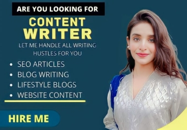 I will do SEO article writing and website content or blog writing